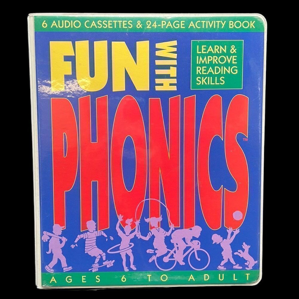 Fun with Phonics Educational Reading Skills 6 Cassettes Activity Workbook 1994